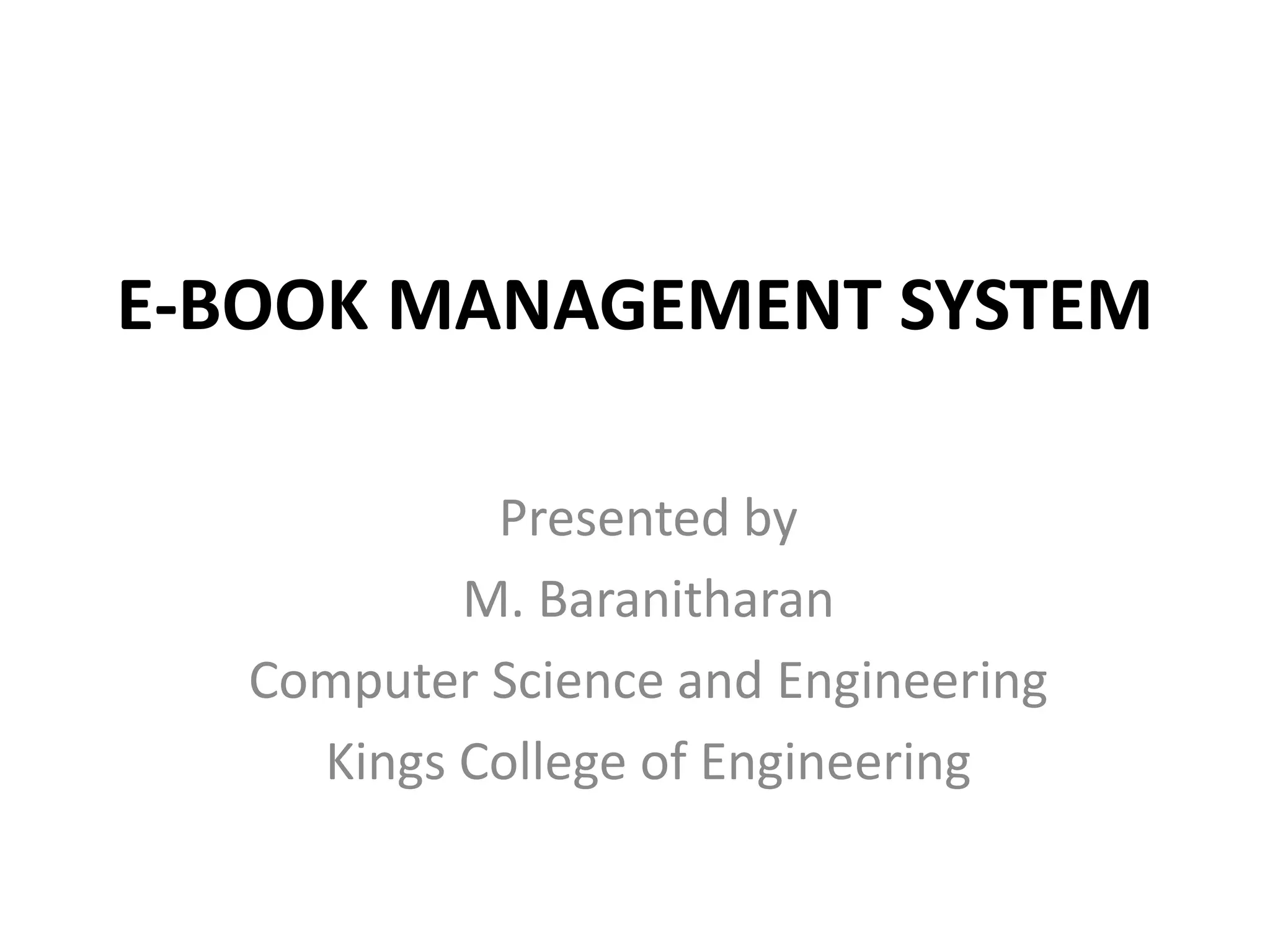 E book management system | PPT