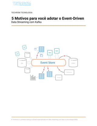  
TECHROM TECNOLOGIA 
 
5 Motivos para você adotar o Event-Driven  
Data Streaming com Kafka  
 
 
 
 
 
 
 
 
 
 
 
A Techrom é a primeira startup no Brasil especializada em data streaming com base na tecnologia Kafka 
 