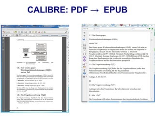 CALIBRE: PDF → EPUB
 