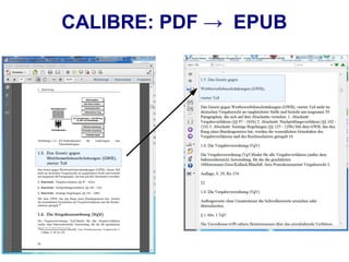 CALIBRE: PDF → EPUB
 