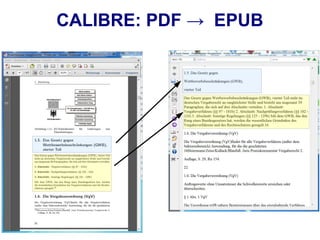 CALIBRE: PDF → EPUB
 