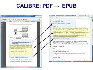 CALIBRE: PDF → EPUB
 