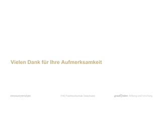 Vielen Dank für Ihre Aufmerksamkeit
FHO Fachhochschule Ostschweiz
 