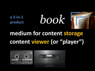 booka 2-in-1 productmedium for content storagecontent viewer (or “player”)