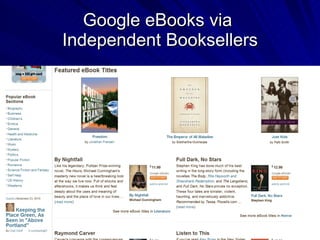 Google eBooks via  Independent Booksellers 