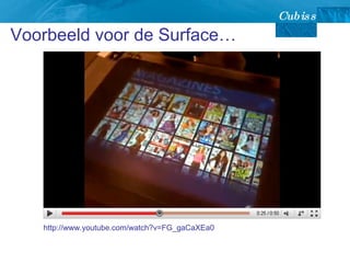 Voorbeeld voor de Surface… http://www.youtube.com/watch?v=FG_gaCaXEa0 