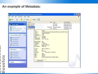 An example of Metadata: 