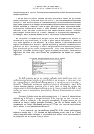 EL IMPACTO DEL E-BUSINESS SOBRE
                           LOS PROCESOS DE INTERNACIONALIZACIÓN

dimensión empresarial rep...