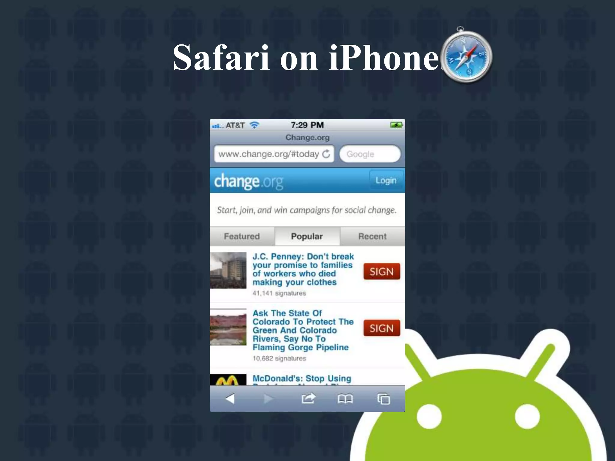 Safari on iPhone. 
 