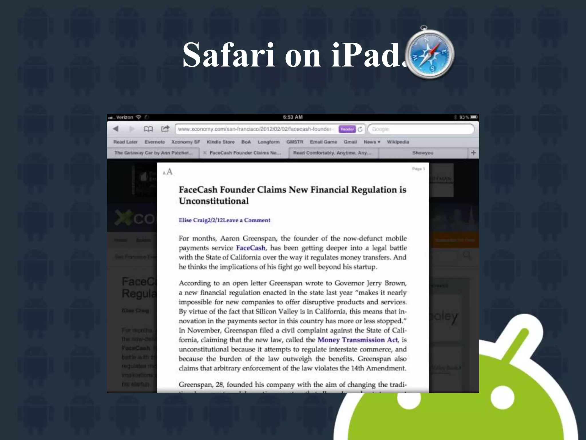 Safari on iPad. 
 