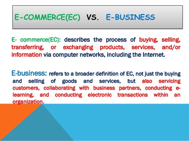 Electronic Commerce And E Commerce
