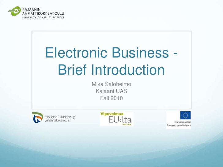Introduction to Electronic Business