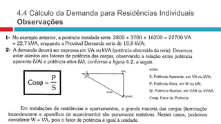 4.4 Cálculo da Demanda para Residências Individuais
Observações
 