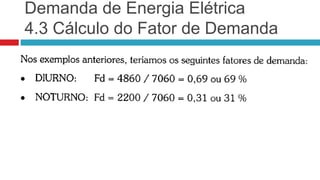 Demanda de Energia Elétrica
4.3 Cálculo do Fator de Demanda
 