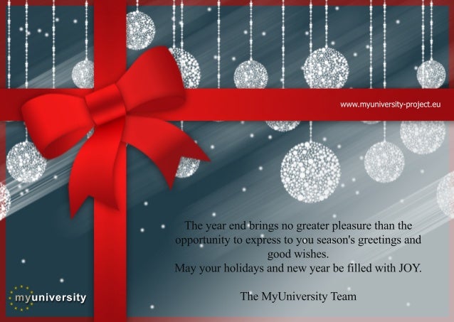 Merry Christmas &amp; a Happy New Year - MyUniversity Team