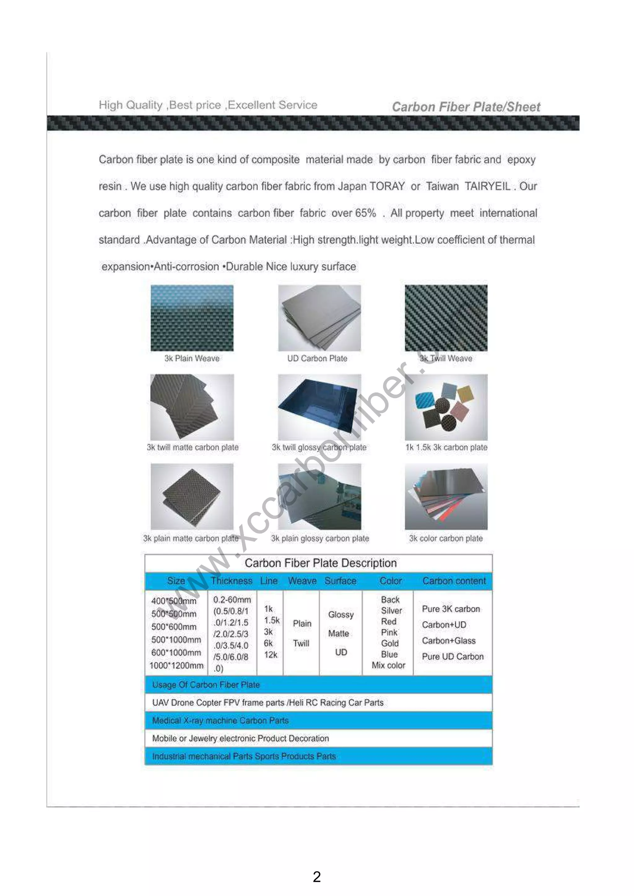 Catalogue Of XC Carbon Fiber Co.,Ltd PDF