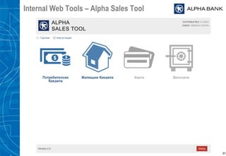 61
Internal Web Tools – Alpha Sales Tool
 