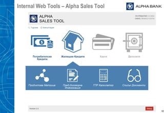 63
Internal Web Tools – Alpha Sales Tool
 