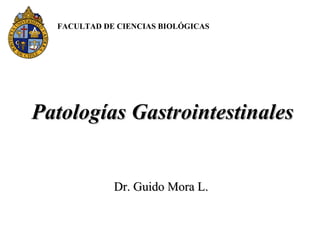 Patologías Gastrointestinales FACULTAD DE CIENCIAS BIOLÓGICAS  Dr. Guido Mora L. 