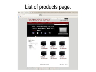 List of products page.
 