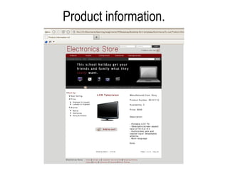 Product information.
 
