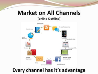 Market on All Channels
(online X offline)
Every channel has it’s advantage
 