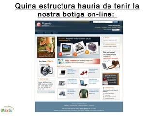 Quina estructura hauria de tenir la
nostra botiga on-line:
 