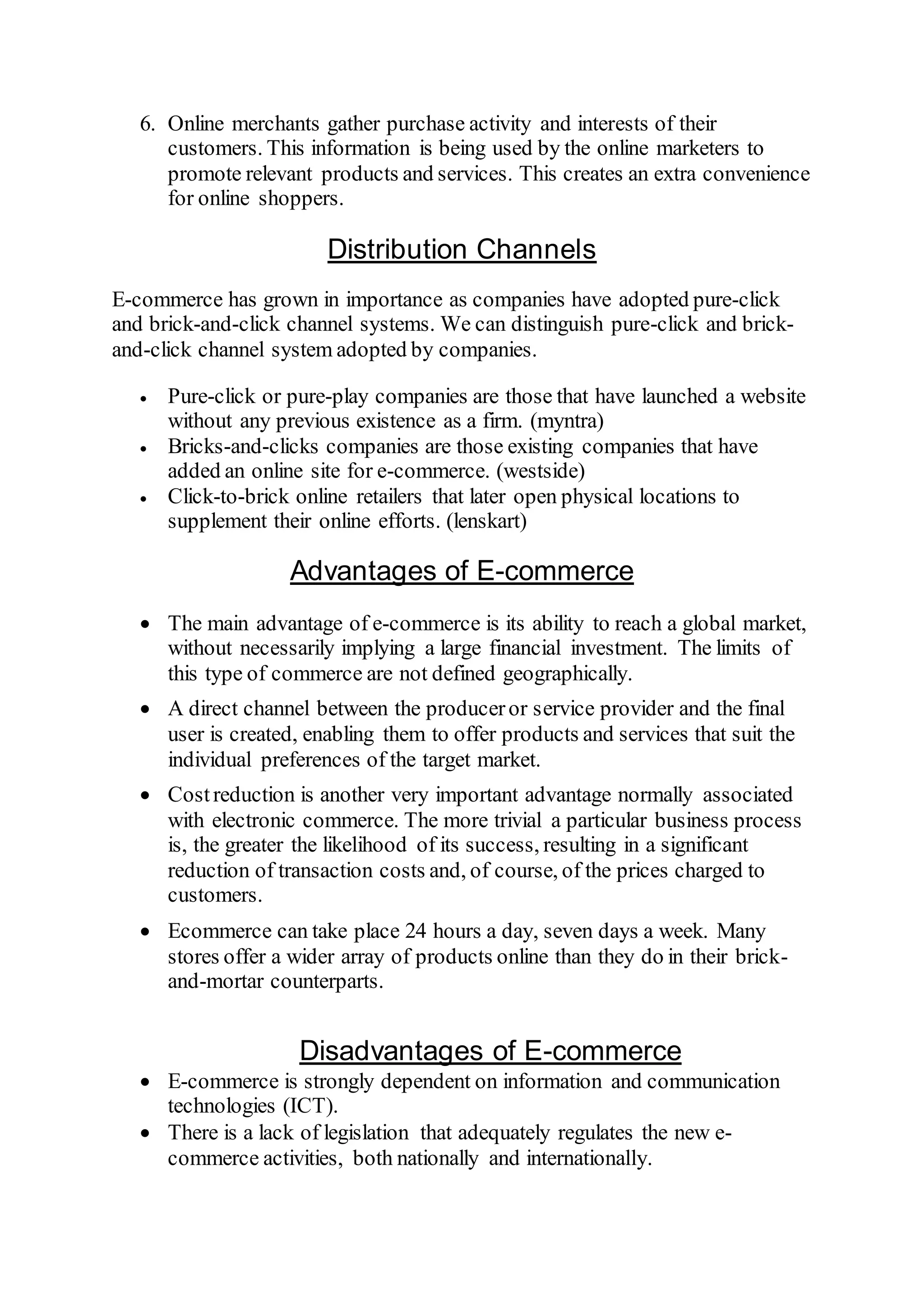 Introduction to E - Commerce | DOCX