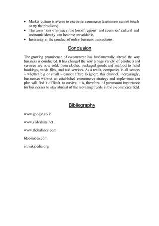 Introduction to E - Commerce | DOCX