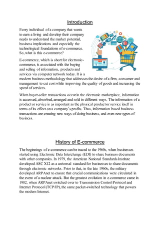 Introduction to E - Commerce | DOCX