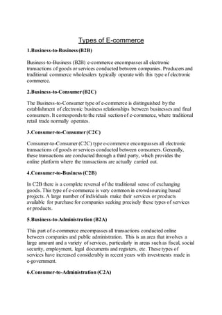 Introduction to E - Commerce | DOCX