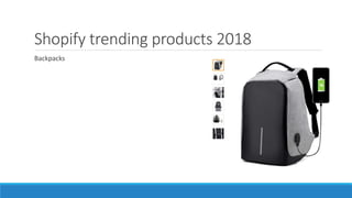 Shopify trending products 2018
Backpacks
 
