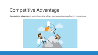 Competitive Advantage
Competitive advantage is an attribute that allows a company to outperform its competitors.
 