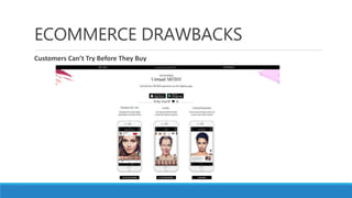ECOMMERCE DRAWBACKS
Customers Can’t Try Before They Buy
 