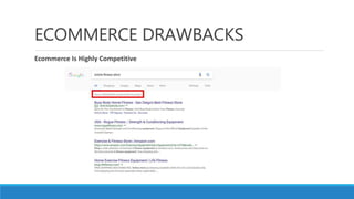ECOMMERCE DRAWBACKS
Ecommerce Is Highly Competitive
 
