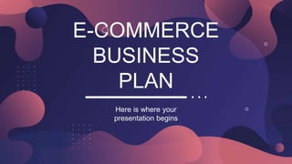 E-COMMERCE
BUSINESS
PLAN
Here is where your
presentation begins
 