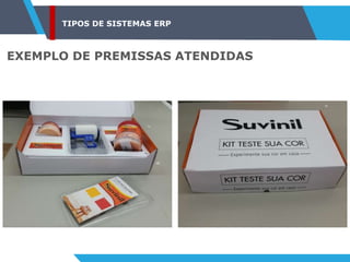 TIPOS DE SISTEMAS ERP
EXEMPLO DE PREMISSAS ATENDIDAS
 