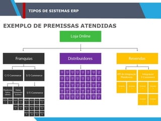 TIPOS DE SISTEMAS ERP
EXEMPLO DE PREMISSAS ATENDIDAS
 