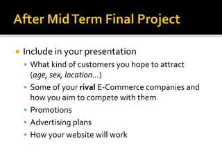 E Commerce - Final Project | PPT