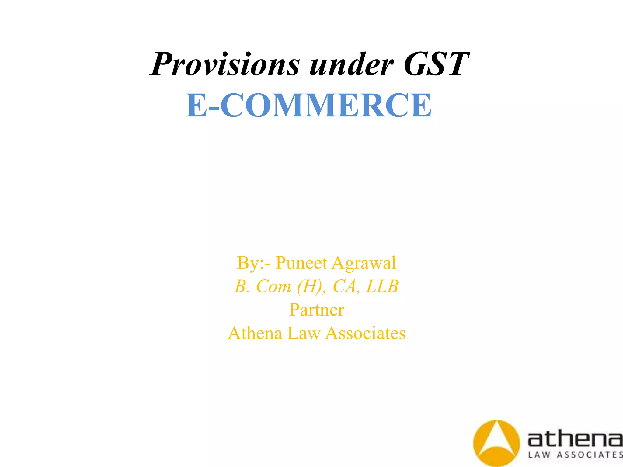 E commerce under GST PPT
