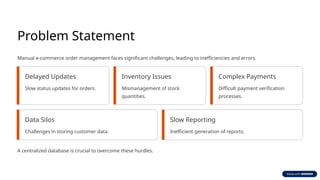 Problem Statement Storage Management Systems Comprehensive Guide to Database Design and Best Practices | PPTX