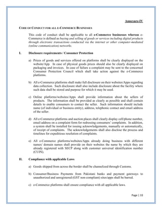E commerce Policy Framework of Pakistan 2019 | PDF