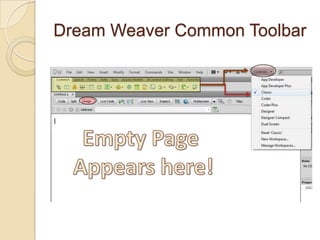 Dream Weaver Common Toolbar
 