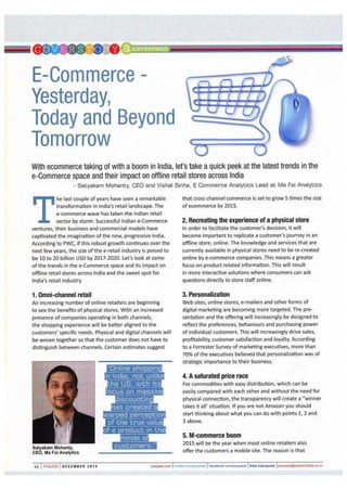 E commerce - Yesterday, Today & Beyond Tomorrow