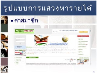 รูปแบบการแสวงหารายได้ ค่าสมาชิก  