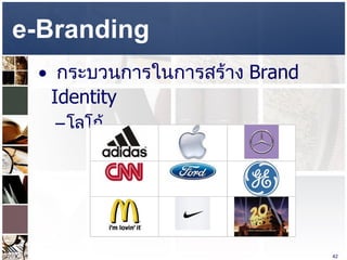 e-Branding  กระบวนการในการสร้าง  Brand Identity  โลโก้  