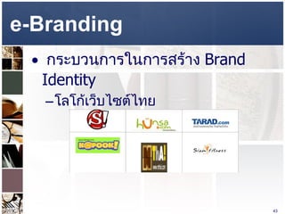 e-Branding  กระบวนการในการสร้าง  Brand Identity  โลโก้เว็บไซต์ไทย  
