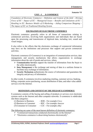 E commerce (2015-16) unit i | PDF