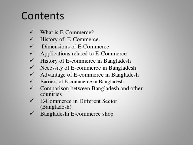 E Commerce And Bangladesh