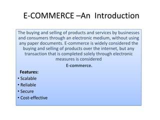 E commerce and its applications | PPTX